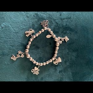 Silver Stretchy Cheer Charm Bracelet